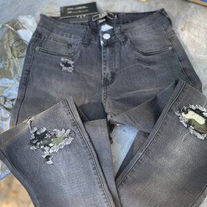 L&B Distressed Skinny Jeans with Camo Detail - 6